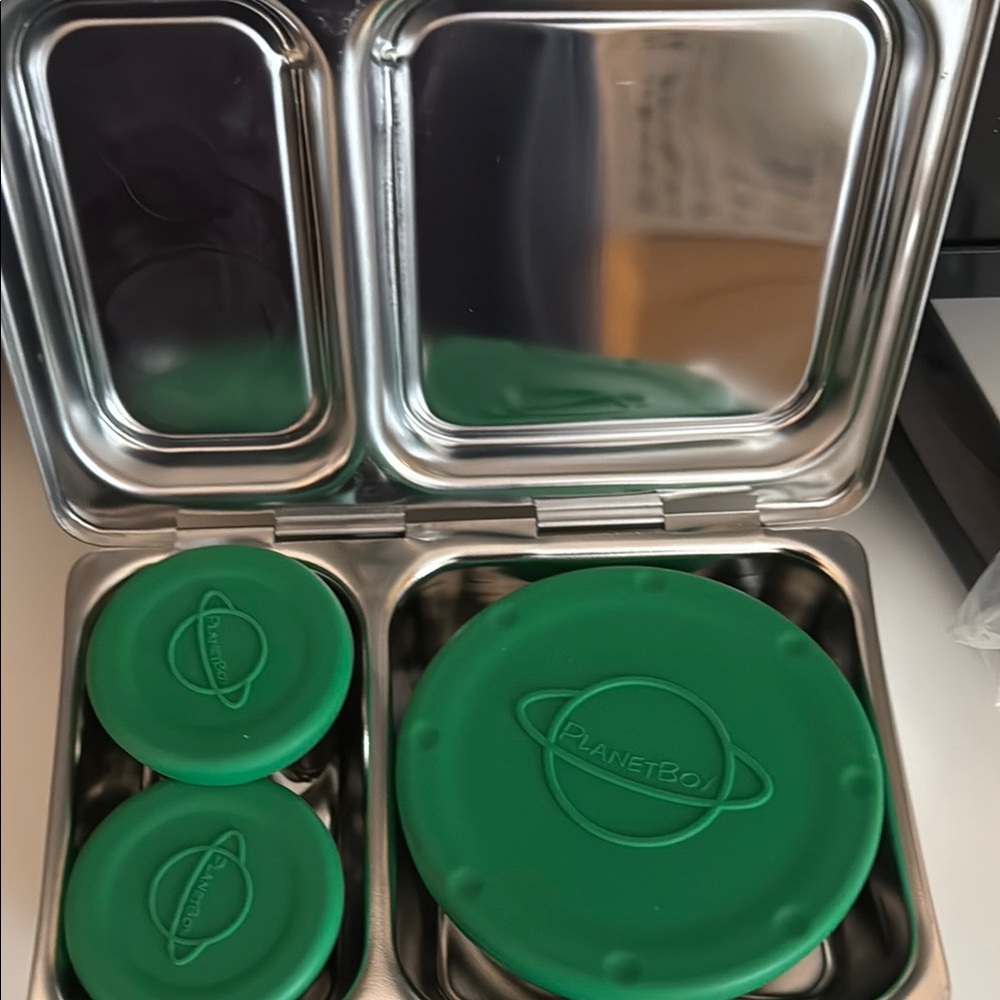 PlanetBox Stainless Steel Lunchbox with Green Containers